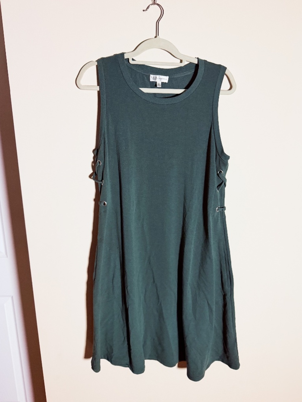 Neiman Marcus Forest Green Swing Mini Knit Dress
